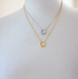 18K Gold Eternal Circle Pendant Adjustable Necklace