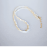 3mm White Rice Freshwater Culture Pearl Adjustable Necklace