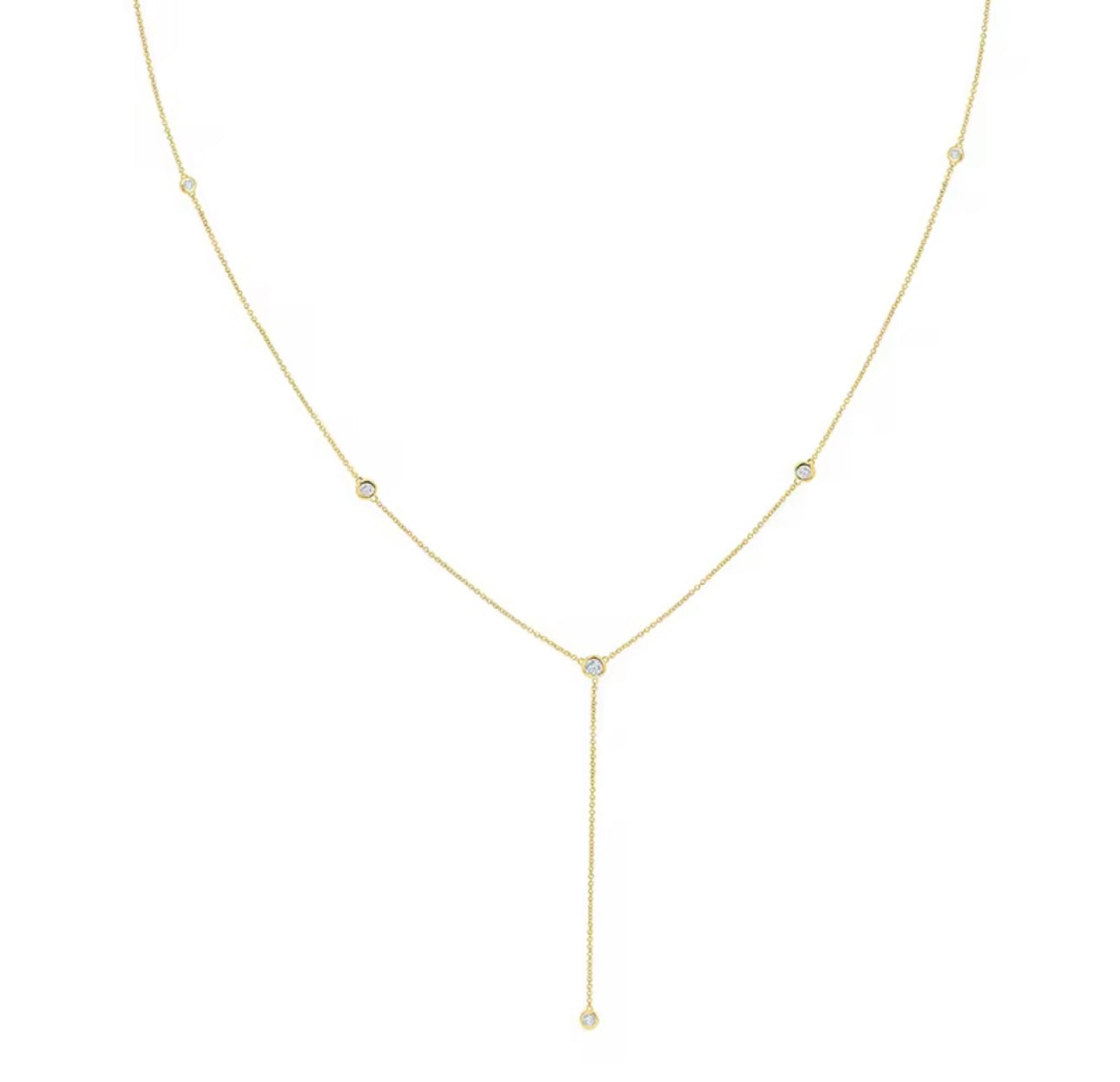 CZ 18K Gold-Plated Adjustable Necklace