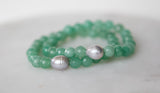 Jade and Freshwater Culture Pearl Stretch Bracelet