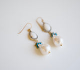 Baroque Pearl Agate and Turquoise Gold Filled Drop Earrings