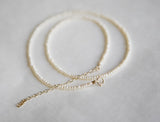 Tiny  White Cultured Pearl Adjustable Necklace
