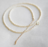 Tiny  White Cultured Pearl Adjustable Necklace