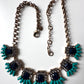 Vintage Gold Tone Blur and Grey rhinestone statement Necklace