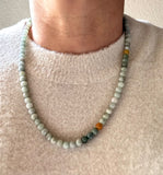 Jade Necklace with Silver Clasp