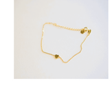 Tiny Red/Gold 18k Gold Heart Adjustable Bracelet