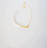 Freshwater Pearl and 18k Gold Adjustable Necklace