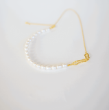 Freshwater Pearl and 18k Gold Adjustable Necklace