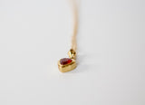 Small Red Heart Gold Filled Necklace - 16 Inches Length