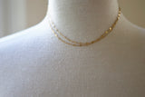 14K Gold Filled Flat Double Chain Adjustable Necklace