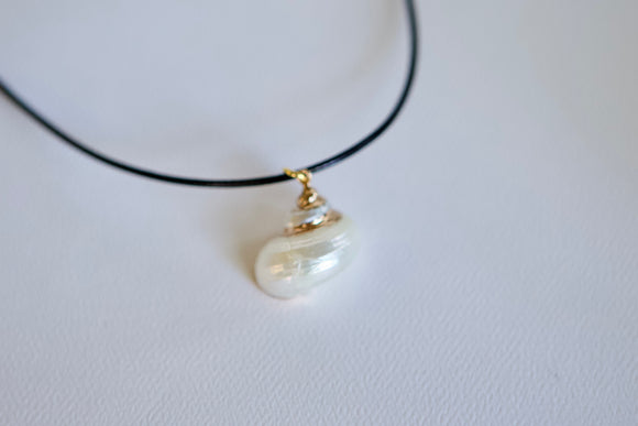 White Baby Ear Shell Necklace