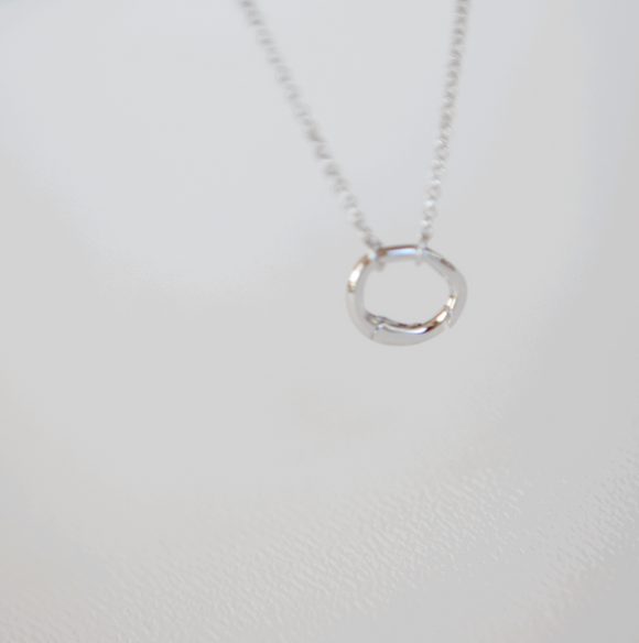Eternal Circle Sterling Silver Pendant Adjustable Necklace