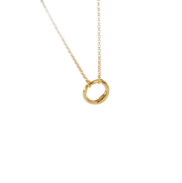 18K Gold Eternal Circle Pendant Adjustable Necklace