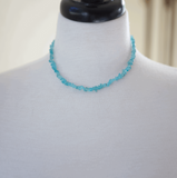 Aquamarine Gemstone Chip Necklace - 16 Inches in Length