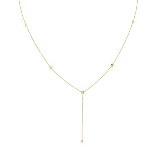 CZ 18K Gold-Plated Adjustable Necklace