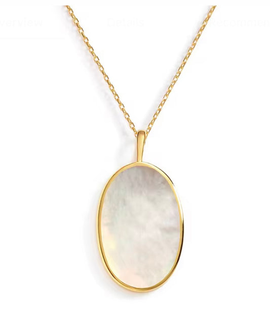 Mother-of-Pearl Gold-Plated Adjustable Necklace