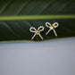 Tiny Pearl and CZ 18K Gold-Plated Bow Earrings