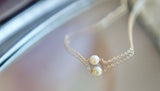 Single White Cultured Pearl Adjustable Necklace