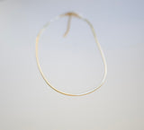 2mm herringbone gold plated chain adjustable necklace