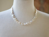 Coin Cultured Pearl Adjustable Gold Filled Necklace