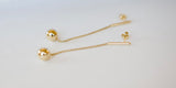 18K Gold Filled String and Ball Drop Earrings