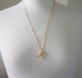 Monogram A Bamboo Gold Plated Paper Clip Necklace - 26" Length