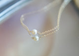 Single White Cultured Pearl Adjustable Necklace