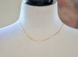 2mm herringbone gold plated chain adjustable necklace