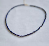 Tiny Blue Lapis Lazuli Gemstone Adjustable Necklace