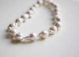 White Baroque Pearl Necklace - 16" Length