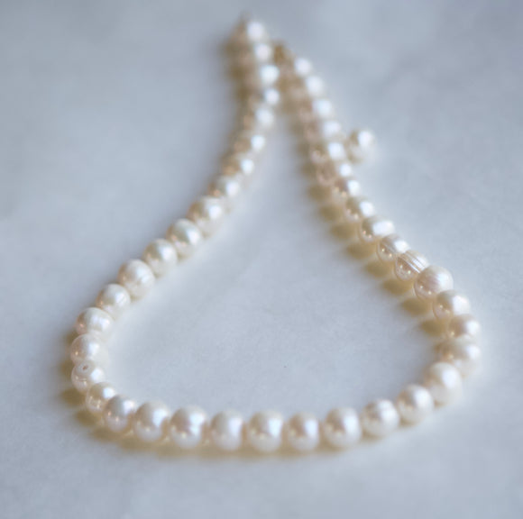 White Cultured Pearl Adjustable Necklace