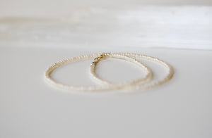 2mm Tiny White Freshwater Pearl Adjustable Necklace
