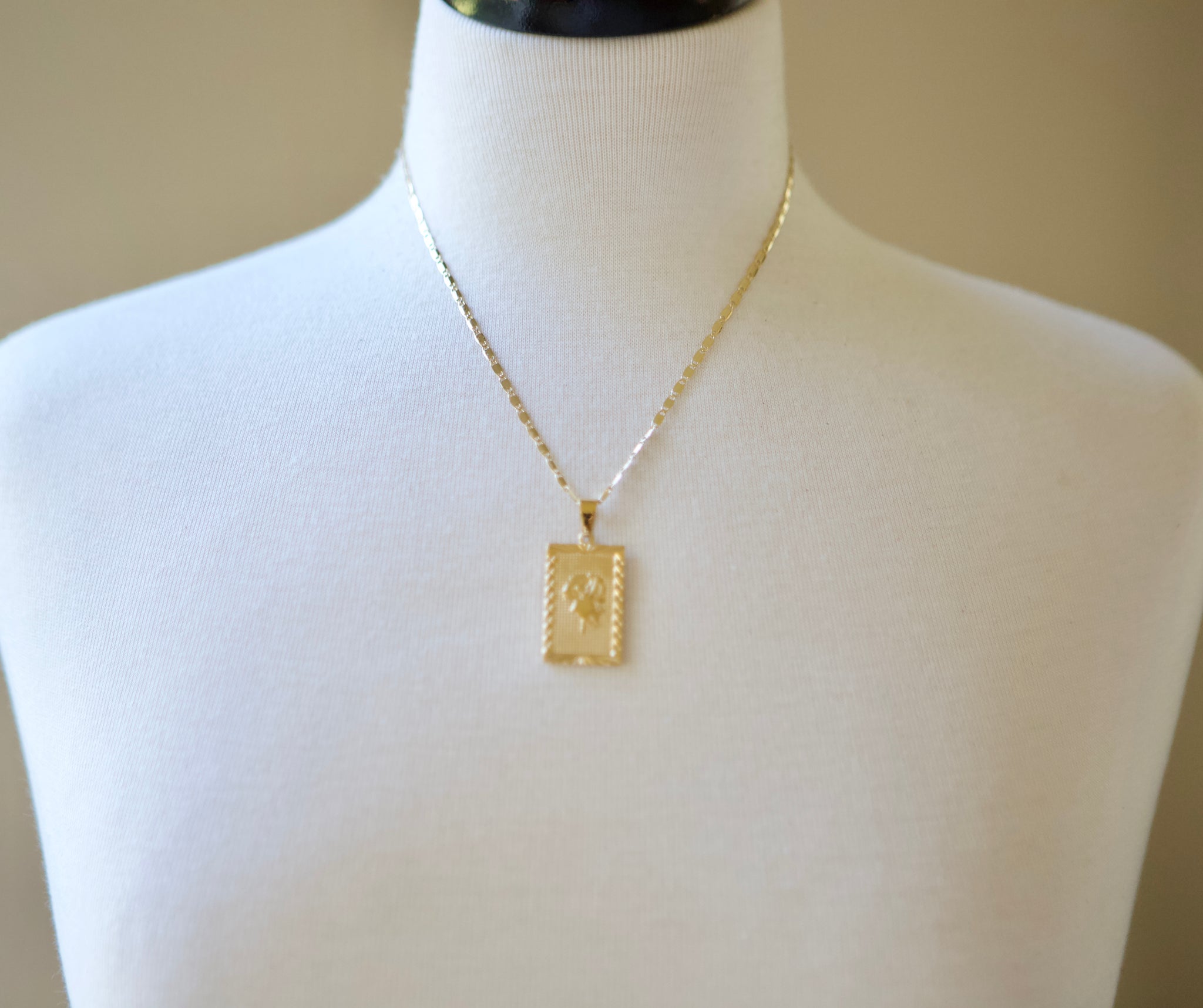 Rectangle Natural White Shell Pendant Necklace 18K Gold Plated – Alicia  Gonzalez